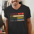 Literacy And Justice For All Reading Book Club Librarian Men's V-Neck T-Shirt Literacy And Justice For All Reading Book Club Librarian Men's V-Neck T-Shirt