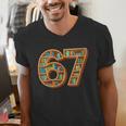 Literary 67 Bookshelf Six Seven Reading Meme Men's V-Neck T-Shirt