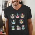 Literary Winter Reading Snowmen Cozy Book Lover Pattern Men's V-Neck T-Shirt Literary Winter Reading Snowmen Cozy Book Lover Pattern Men's V-Neck T-Shirt