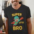 Little Cute Superhero Brother Comic Book Baby Bro Men's V-Neck T-Shirt Little Cute Superhero Brother Comic Book Baby Bro Men's V-Neck T-Shirt