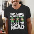 This Little Leprechaun Likes To Read St Patrick's Day Book Men's V-Neck T-Shirt This Little Leprechaun Likes To Read St Patrick's Day Book Men's V-Neck T-Shirt