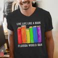 Live Life Like A Book Florida Would Ban LGBT Month Men's V-Neck T-Shirt