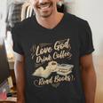 Love God Drink Coffee Read Books Christian Tee Men's V-Neck T-Shirt