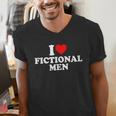 I Love Heart Fictional Men Simple Cute Books Reading Men's V-Neck T-Shirt