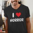 I Love Horror Heart Movies TV Show Books Writing Read Men's V-Neck T-Shirt