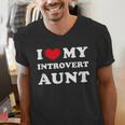 I Love My Introvert Aunt I Heart My Introvert Aunt Men's V-Neck T-Shirt I Love My Introvert Aunt I Heart My Introvert Aunt Men's V-Neck T-Shirt