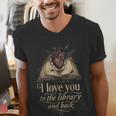 I Love You To The Library And Back Anatomical Heart Book Men's V-Neck T-Shirt I Love You To The Library And Back Anatomical Heart Book Men's V-Neck T-Shirt