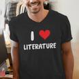 I Love Literature Heart Books Writing Reading Read Write Men's V-Neck T-Shirt