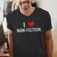 I Love Non Fiction Heart Books Reading Writing Writer Read Men's V-Neck T-Shirt I Love Non Fiction Heart Books Reading Writing Writer Read Men's V-Neck T-Shirt