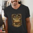 The Magic Of Books Vintage Style Reading Lover Cat & Tea Men's V-Neck T-Shirt