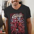 Marvel Spider-Man Eddie Brock Carnage Comic Book Cover Men's V-Neck T-Shirt Marvel Spider-Man Eddie Brock Carnage Comic Book Cover Men's V-Neck T-Shirt