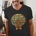 Melanin Afro Women Girl Book Librarian History African Men's V-Neck T-Shirt