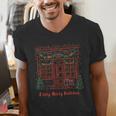 A Very Merry Bookmas Cozy Christmas Bookstore Holiday Cute Men's V-Neck T-Shirt