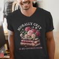 Morally Grey Book Lovers Dark Romance Reader Favorite Color Men's V-Neck T-Shirt