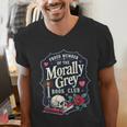Morally Grey Merch Dark Romance Romantasy Smutty Book Lover Men's V-Neck T-Shirt