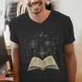 Mystic Astral Lunar Celestial Witch Spell Book Men's V-Neck T-Shirt