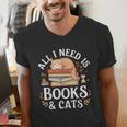 All I Need Is Books And Cats Reading Men's V-Neck T-Shirt