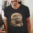 Nerdy Bearded Dragon Glasses Book Reading Men's V-Neck T-Shirt Nerdy Bearded Dragon Glasses Book Reading Men's V-Neck T-Shirt