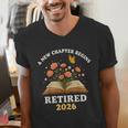 A New Chapter Begins Retired 2026 Floral Book Butterfly Tee Men's V-Neck T-Shirt