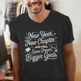 New Year New Chapter Same Dream Bigger Goals 2026 Book Lover Men's V-Neck T-Shirt