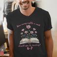 How Many Nights Reading 67 Meme Floral Book Lover Teacher Men's V-Neck T-Shirt