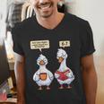How Many Nights Reading Goose Book Lover Reader Men's V-Neck T-Shirt