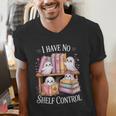 I Have No Shelf Control Ghost Reading Books Pun Men's V-Neck T-Shirt I Have No Shelf Control Ghost Reading Books Pun Men's V-Neck T-Shirt