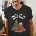 North Pole Book Club Gingerbread Christmas Reading Men's V-Neck T-Shirt North Pole Book Club Gingerbread Christmas Reading Men's V-Neck T-Shirt