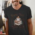 North Pole Book Club Hot Cocoa Served Daily Librarian Xmas Men's V-Neck T-Shirt