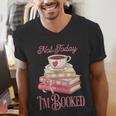 Not Today I'm Booked Book Lover Book Stack Coquette Bow Men's V-Neck T-Shirt
