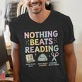 Nothing Beats Reading Book Librarian Across America Kids Men's V-Neck T-Shirt Nothing Beats Reading Book Librarian Across America Kids Men's V-Neck T-Shirt