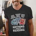 Nothing Beats Reading Rock Paper Scissors Book Lover Men's V-Neck T-Shirt