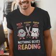 Nothing Goes Beyond Reading Rock Paper Scissors Book Men's V-Neck T-Shirt Nothing Goes Beyond Reading Rock Paper Scissors Book Men's V-Neck T-Shirt