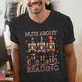 Nuts About Reading Nutcracker Reading Book Lover Christmas Men's V-Neck T-Shirt