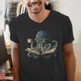 Octopus Reading Book Coffee Book Lover Bookworm Nerd Men's V-Neck T-Shirt Octopus Reading Book Coffee Book Lover Bookworm Nerd Men's V-Neck T-Shirt
