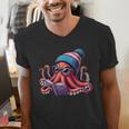 Octopus Reading Book Kraken Book Lover Men's V-Neck T-Shirt
