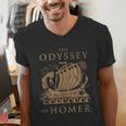 Odisea Soulz Iliad Odyssey Homer Ancient Greek History Book Odyssey Small Men's V-Neck T-Shirt