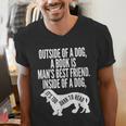 Outside Of A Dog A Book Is Man's Best Friend Apparel Men's V-Neck T-Shirt