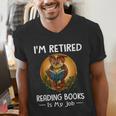 Owl I'm Retired Reading Books Is My Job Men's V-Neck T-Shirt Owl I'm Retired Reading Books Is My Job Men's V-Neck T-Shirt