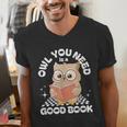 Owl You Need Is A Good Book Teacher Librarian Reading Men's V-Neck T-Shirt