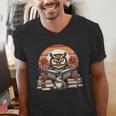 Owl Reading Books Book Library Bookworm Men's V-Neck T-Shirt