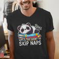 Panda Napping On Books Life’s Too Short To Skip Naps Men's V-Neck T-Shirt