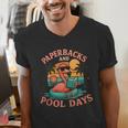 Paperbacks And Pool Days Flamingo Reading Summer Vibes Books Men's V-Neck T-Shirt Paperbacks And Pool Days Flamingo Reading Summer Vibes Books Men's V-Neck T-Shirt