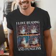 Penguin Love Reading And Penguins Child Book Lover Men's V-Neck T-Shirt Penguin Love Reading And Penguins Child Book Lover Men's V-Neck T-Shirt