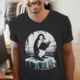 Penguin Reading A Book Vintage Graphic Bookworm Lover Men's V-Neck T-Shirt Penguin Reading A Book Vintage Graphic Bookworm Lover Men's V-Neck T-Shirt