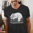 Polar Bear Reading Book Pajama Sleep Men's V-Neck T-Shirt Polar Bear Reading Book Pajama Sleep Men's V-Neck T-Shirt