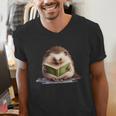 Porcupine Reading Book Hedgehog Book Lover Men's V-Neck T-Shirt Porcupine Reading Book Hedgehog Book Lover Men's V-Neck T-Shirt