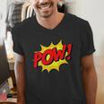 POW -Adults Kids Comic Book Cartoon Pop Art Novelty Sarcastic Men's V-Neck T-Shirt