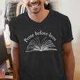 Prose Before Bros Book Lover Literary Reading Men's V-Neck T-Shirt