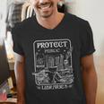 Protect Public Libraries Support Local Librarian Book Lover Men's V-Neck T-Shirt